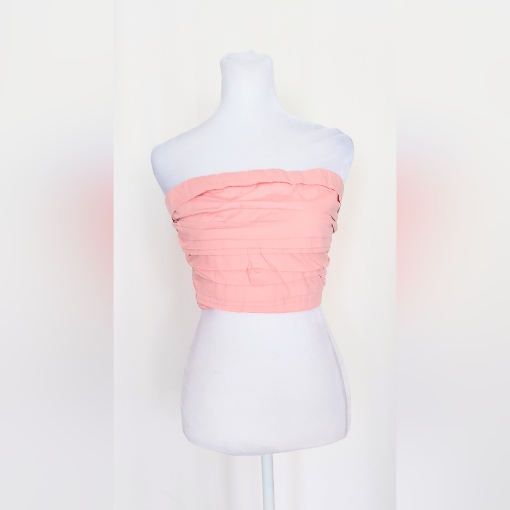 Abercrombie & Fitch Strapless Poplin Ruched Top Pink Size XS